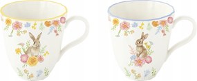 2 db-os porcelán bögre szett 320ml Easy Life nyúl virágok Húsvét bögre