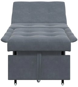 Sofa ágy 3 az 1-ben kihúzható dizájn sötétszürke bársony
