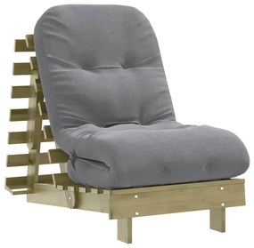 tömör impregnált fenyőfa futon kanapéágy matraccal 60x206x11 cm