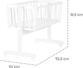 Fehér gurulós bölcső 40x90 cm – Roba