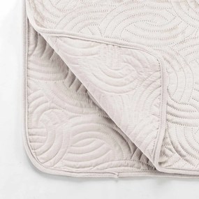 Krémszínű bársony ágytakaró és párnahuzat szett 240x260 cm Solange – douceur d'intérieur