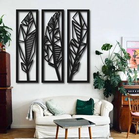 Modern háromrészes festmény banánlevelekről - MUSACEAE