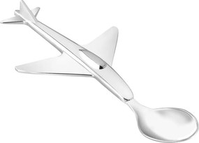 Ezüstszínű rozsdamentes acél gyerek kanál Plane – Zilverstad