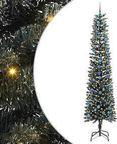 vidaXL Mű karácsonyfa 300 LED-del Zöld 240 cm PVC és Műanyag és Acél