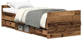 antik fa szerelt fa ágykeret matrac nélkül 90x200 cm
