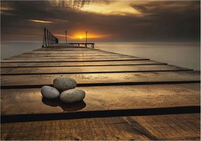 Divatos Flizelin Tapéta Ragasztóval Fali 3D Naplemente 208x146 Ragasztó