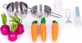 Fából készült konyha gyerekeknek veteményeskerttel és kiegészítőkkel