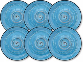 Porcelån csészealj kék 15 cm Wilmax 6 db-os szett