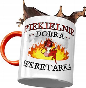 Narancssárga bögre a titkárnőnek Pokolian jó, fényképes nyomattal