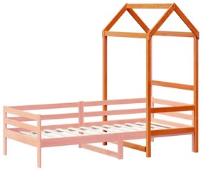 viaszbarna tömör fenyőfa gyerekágytető 98 x 70 x 176,5 cm