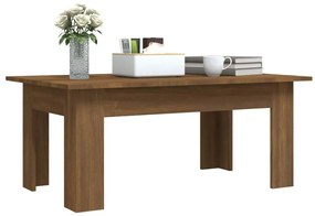 Barna tölgyszínű szerelt fa dohányzóasztal 100 x 60 x 42 cm