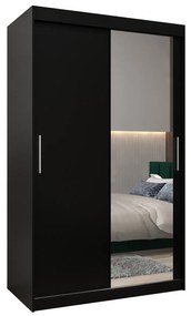 Ruhásszekrény 120 cm Toki 2 (matt fekete + matt fekete). 1064976