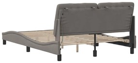 tópszínű szövet ágykeret LED-ekkel matrac nélkül 120x200 cm