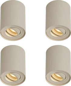 4 darabos modern felületre szerelhető spotlámpa bézs GU10 50mm, forgatható és dönthető - Rondoo Up