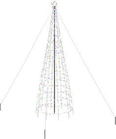 vidaXL LED Karácsonyfák talajráccsal 800 LED-del Sokszínű 400 cm Vas