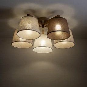 Brilagi - LATTE SABIA felületre szerelhető mennyezeti csillár 5xE27/15W/230V fenyő/mix