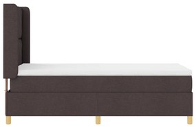 Boxspring Ágy Matrac Kétszemélyes Sötétbarna 90x200 cm Szövet