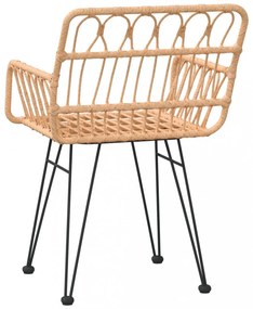 2 db fekete PE rattan karfás kerti szék 56 x 64 x 80 cm
