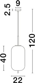 NOVALUCE 9624080 LATO Modern Függesztett Lámpa E27 IP20