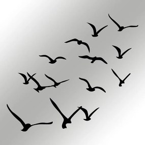 Migration madár fém faldekoráció, 11 db-os szett