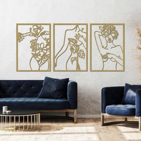 Modern festmény virágos nőkről, háromrészes szett | ELEGANCE