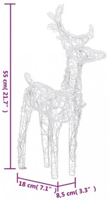 akril rénszarvasos-szános karácsonyi dísz 160 LED-del 130 cm
