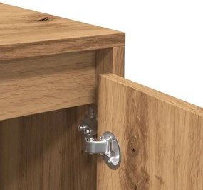 kézműves tölgy színű szerelt fa tálalószekrény 102 x 33 x 75 cm