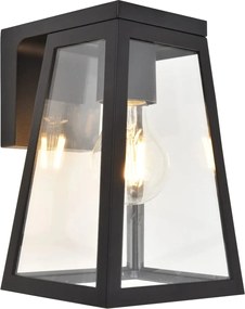 Ipari napelemes fali lámpa érzékelővel, izzóval, fekete Lutec