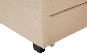 Franciaágy 180 cm MONTHY (ágyráccsal és tárolóhellyel) (bézs). 1007378