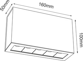 Antigo A-Glare 1037 Felületi spotlámpa 5x10W/LED 4000K 800lm IP20
