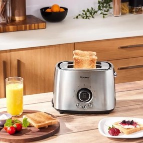 Sencor - Kenyérpirító két nyílással és melegítőráccsal 1000W/230V ezüst