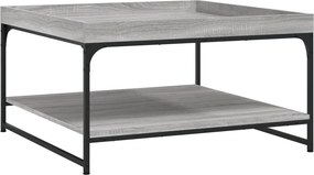 vidaXL szürke sonoma szerelt fa és vas dohányzóasztal 80 x 80 x 45 cm