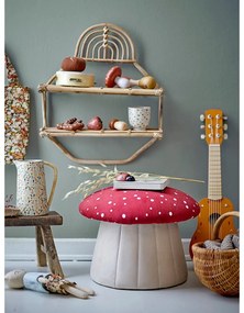 Piros-fehér bársony gyerek puff Lue - Bloomingville Mini