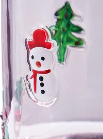 X-MAS üveg szélfogó 10 cm ,karácsony