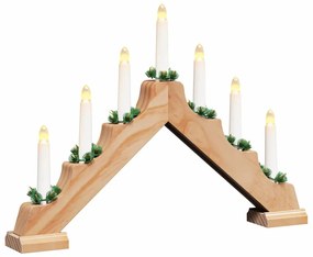 Karácsonyi gyertya híd 7 LED-del 3 pcs Barna 39.5 x 5 x 29 cm