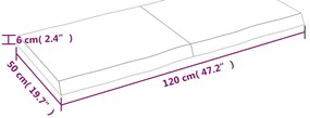sötétbarna kezelt tömör asztallap 120x50x(2-6) cm