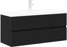 vidaXL Fürdőszobai mosdószekrény Fekete tölgy 100 x 39 x 62 cm Faanyag