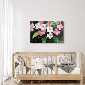 Kép - Rózsaszín és fehér virágok (90x60 cm)