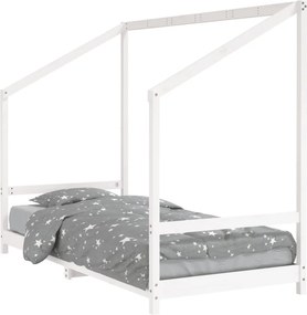 vidaXL fehér tömör fenyőfa gyerekágykeret 90 x 200 cm