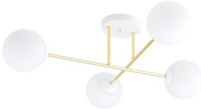 Csillár rúdon MAGNUM 4xE14/10W/230V fehér/arany