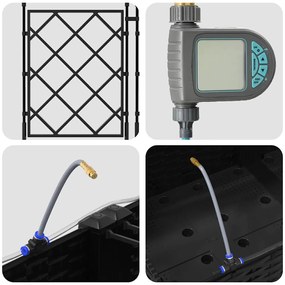 Kerti ültetők Fekete 120 x 40 x 126 cm Acél