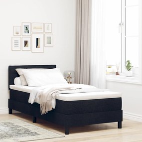 Boxspring Ágy Mattal & LED Fekete 90x200 cm Szövet