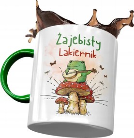 Zöld Bögre Lakkozónak Békás Lakkozó Nyomtatott Fotóval