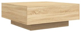 Sonoma tölgy színű dohányzóasztal LED-lámpákkal 80 x 80 x 31 cm
