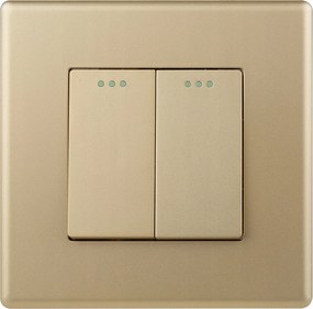 Kapcsoló Fénykapcsoló Dupla Fali Arany Műanyag Luuna