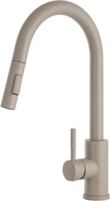 Gamma Taru II. Mosogató Csaptelep Beépíthető- Kihúzható, Zuhanyfejes, Bézs