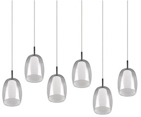 Ezüstszínű függőlámpa üveg búrával Barret – Trio Select