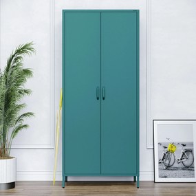 Gardróbszekrény FLAVIO, 800 x 1850 x 450 mm, Modern: tengerszínű