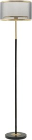 Fekete-aranyszínű állólámpa textil búrával (magasság 153 cm) Levels – Mauro Ferretti