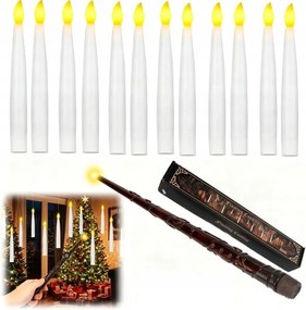 12 Db Repülő Led Gyertya Távirányító Pálcával Karácsonyi Dekoráció